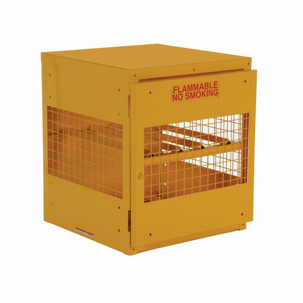 Vestil Yellow Cylinder Cabinet Horizontal 4 Cylinder Capacity CYL-H-4